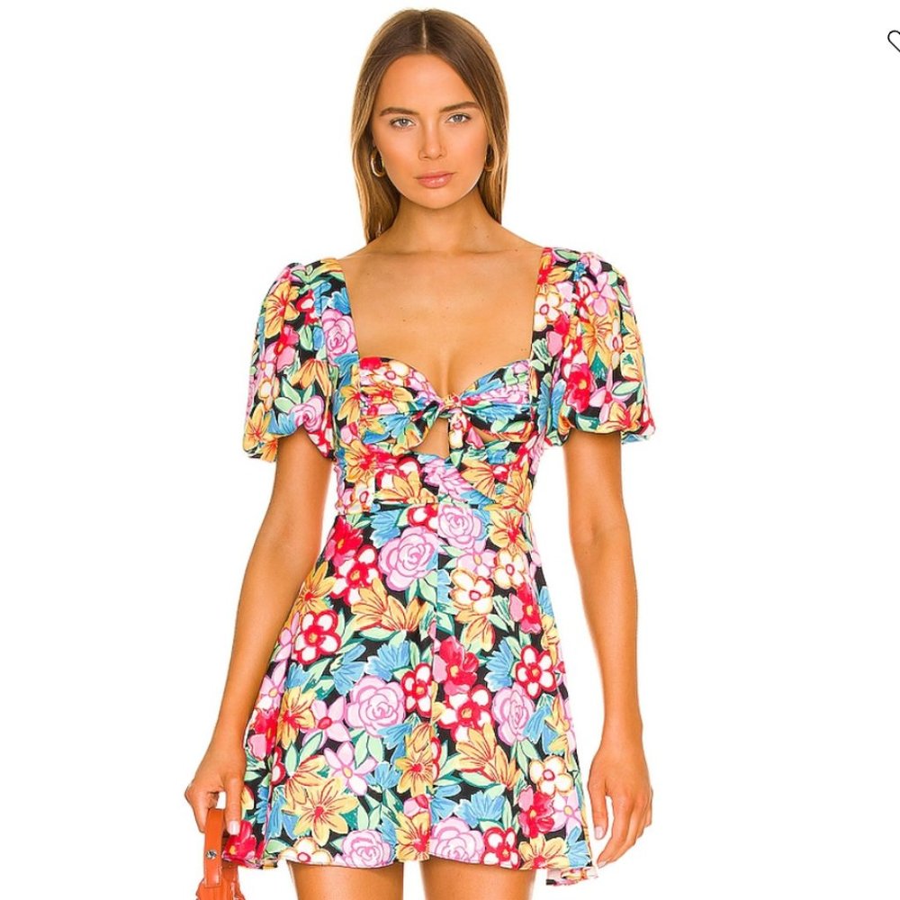 NWT Revolve For Love and Lemons Floral Mallory Mini Dress Size S